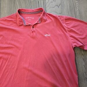 Orvis Salmon Pink Short Sleeve Polo Mens XXL Gorpcore